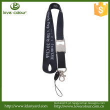 Alta qualidade simplesmente lanyard preto / clip de cordão